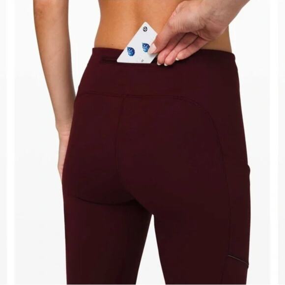 Lululemon Speed Up Tights 28" in Garnet Red - Picture 3 of 10